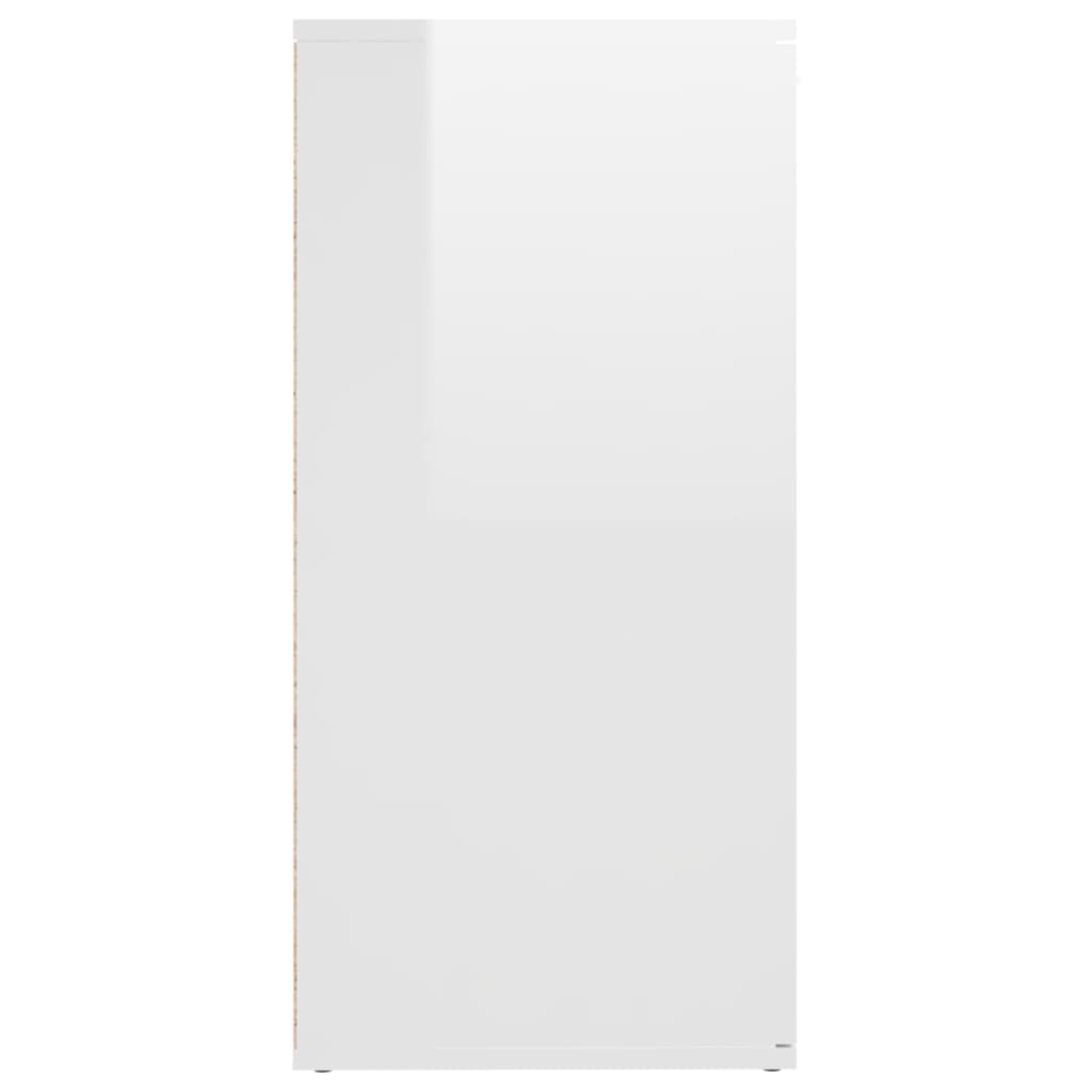 Aparador 160x36x75 cm contraplacado branco brilhante