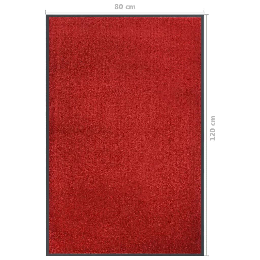 Tapete de porta 80x120 cm vermelho
