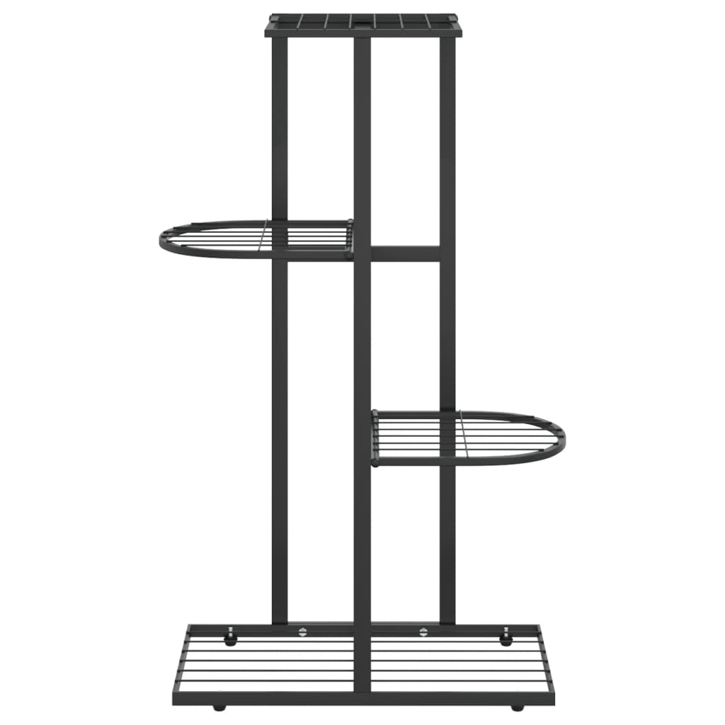 Suporte de vasos c/ 4 prateleiras 43x22x76 cm metal preto