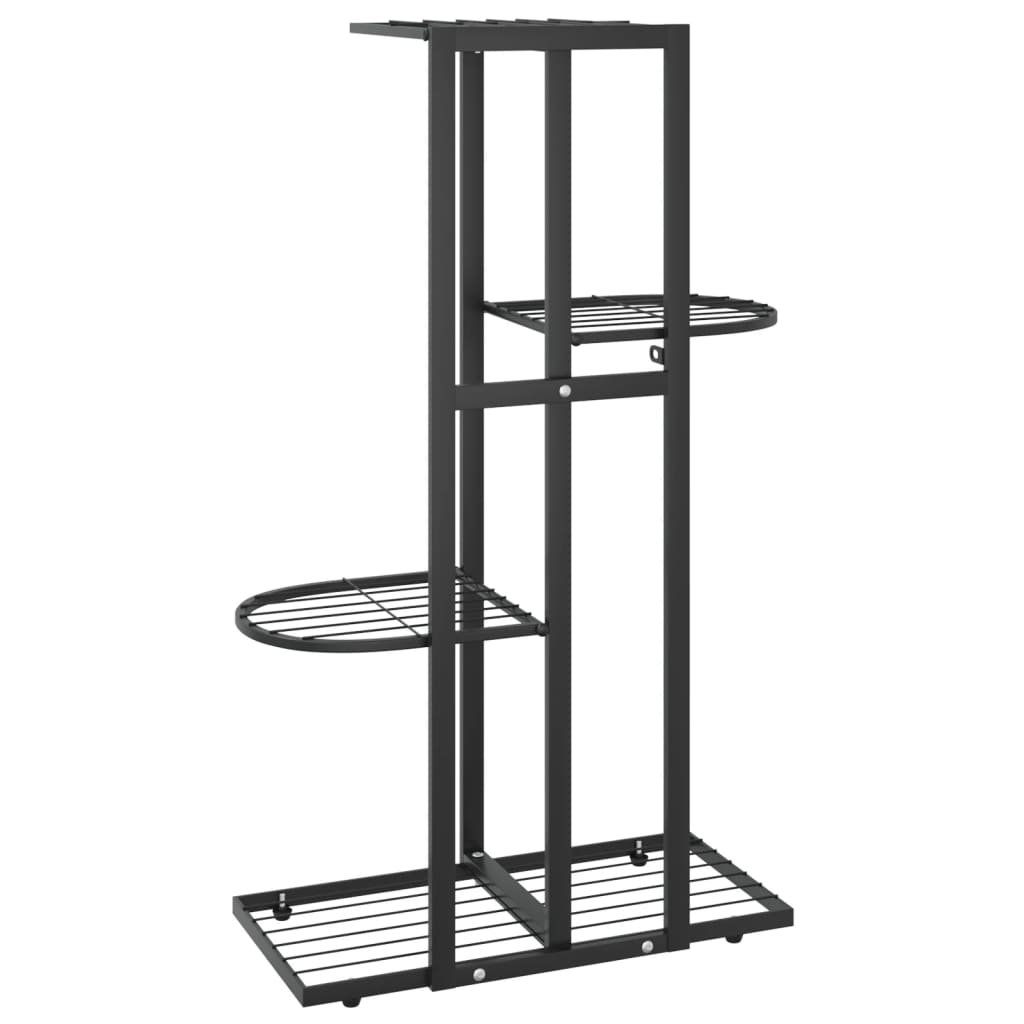 Suporte de vasos c/ 4 prateleiras 43x22x76 cm metal preto