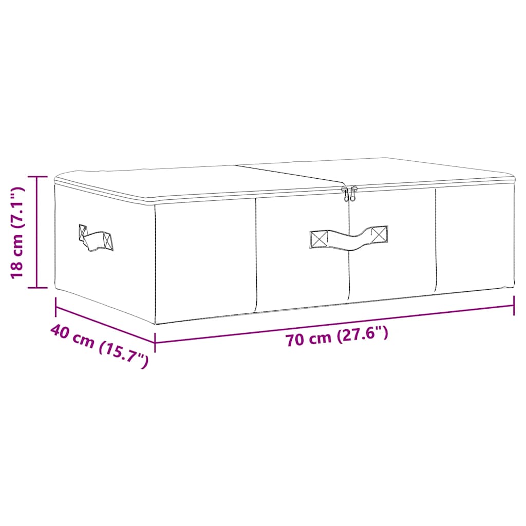 Caixas de arrumação 2 pcs tecido 70x40x18 cm cor creme