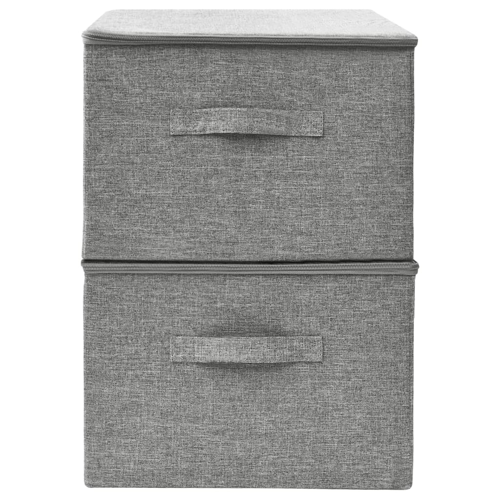 Caixas de arrumação 2 pcs 43x34x23 cm tecido cinzento