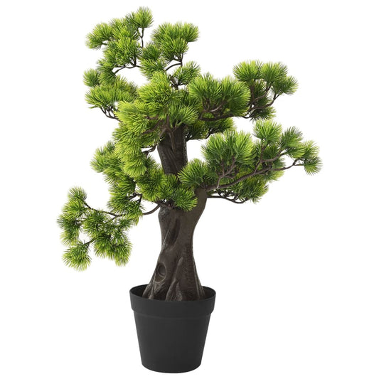 Bonsai pinus artificial com vaso 60 cm verde