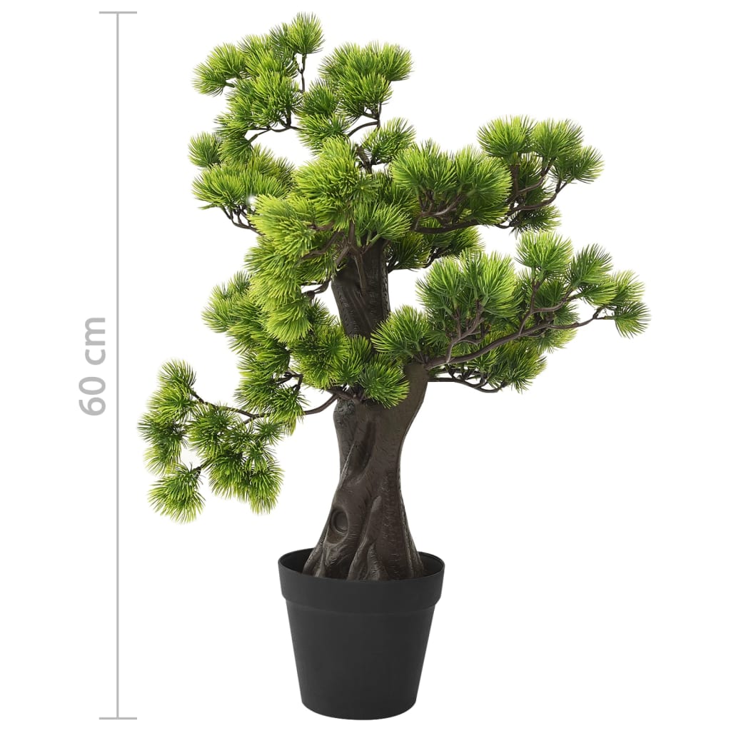 Bonsai pinus artificial com vaso 60 cm verde