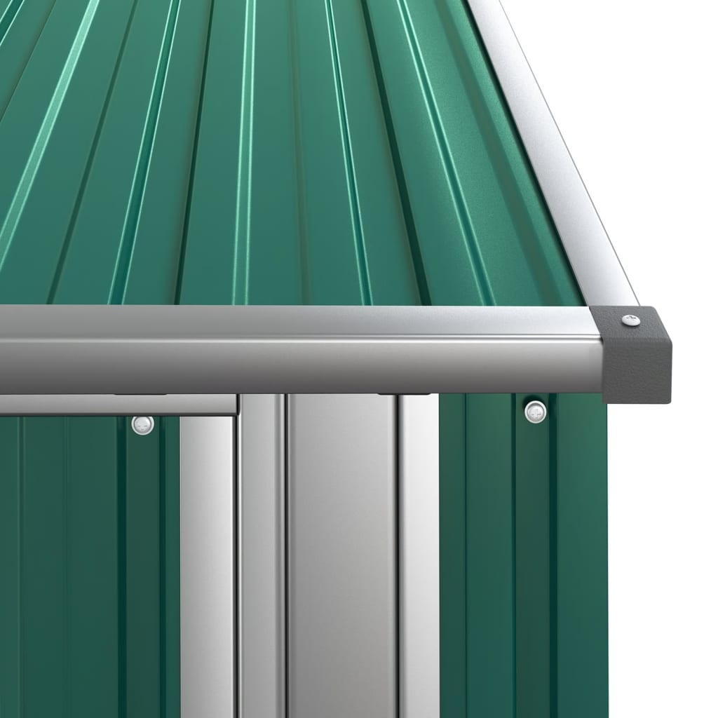 Abrigo de jardim verde 118,5x97x209,5 cm aço galvanizado