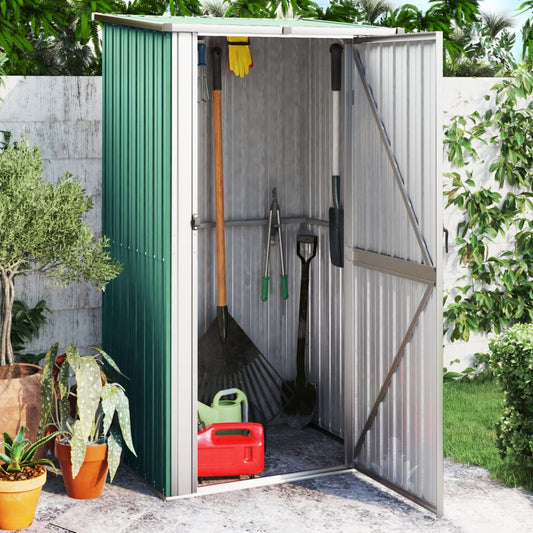 Abrigo de jardim verde 118,5x97x209,5 cm aço galvanizado