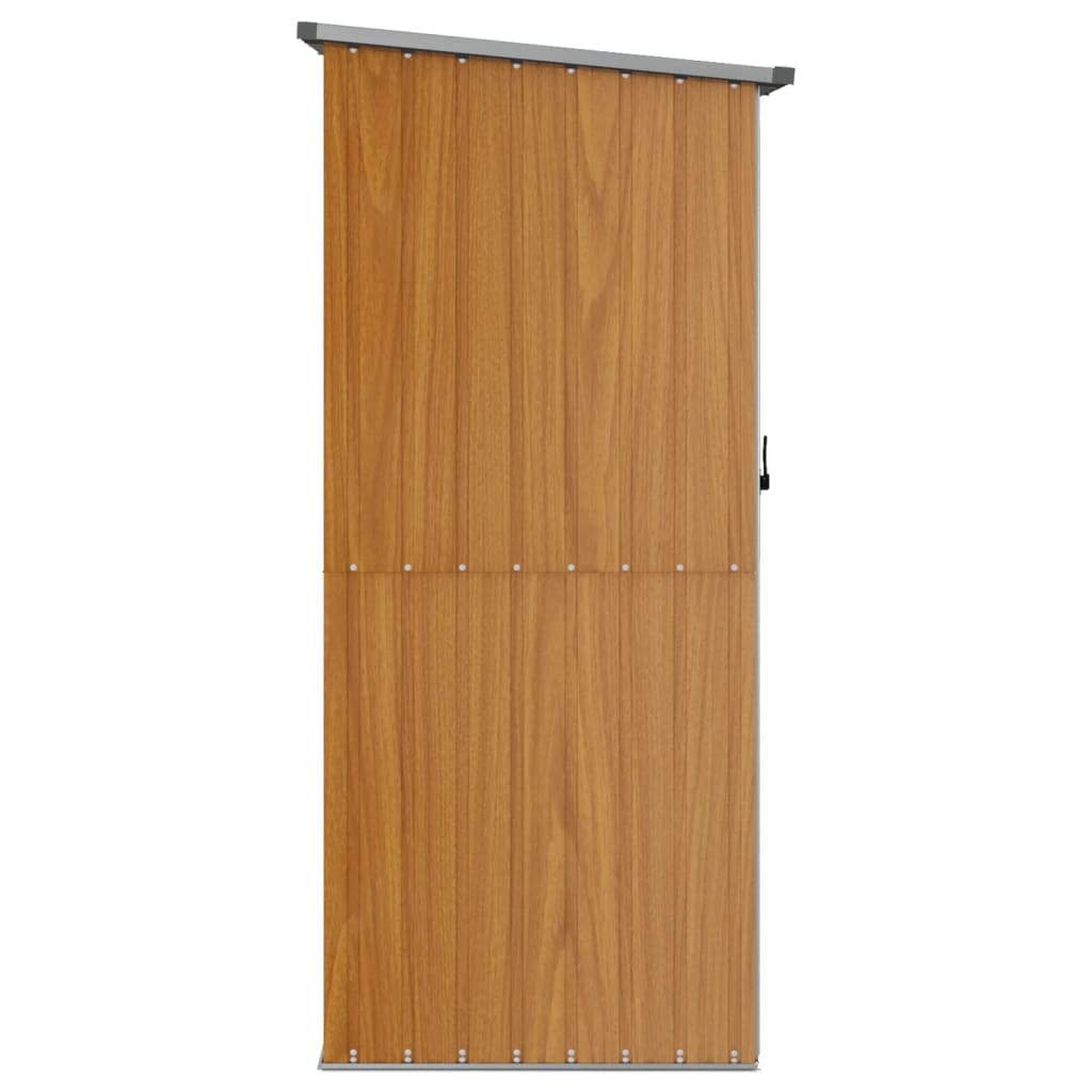 Abrigo de jardim castanho 118,5x97x209,5 cm aço galvanizado