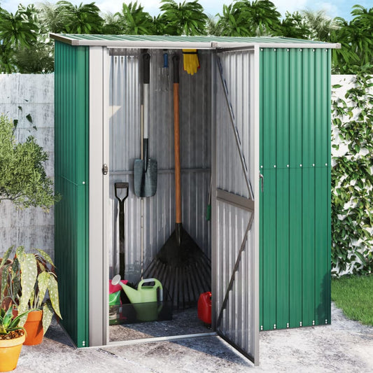 Abrigo de jardim verde 180,5x97x209,5 cm aço galvanizado
