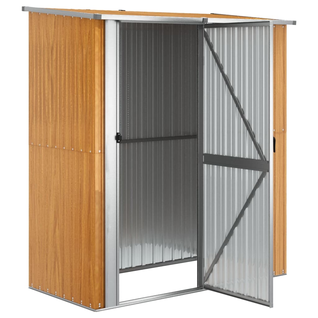Abrigo de jardim 180,5x97x209,5 cm Aço galvanizado com efeito madeira