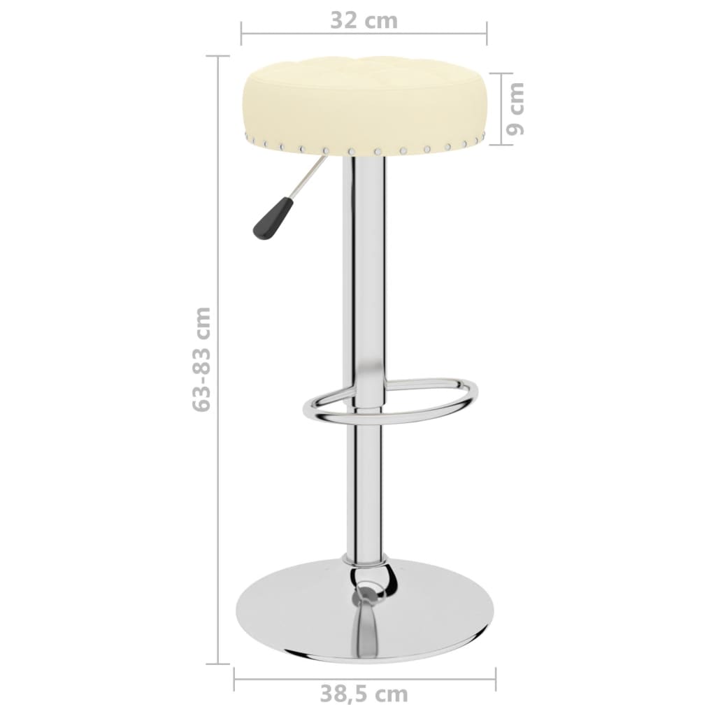 Bancos de bar 2 pcs tecido cor creme
