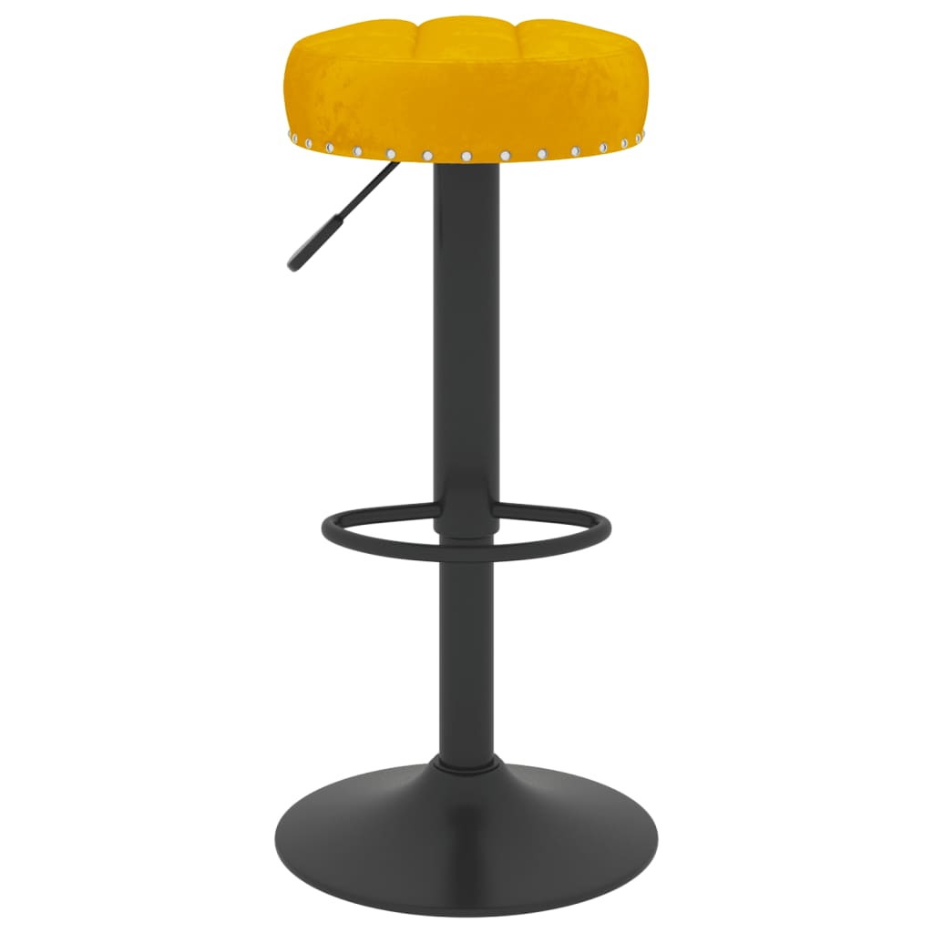 Bancos de bar 2 pcs veludo amarelo mostarda