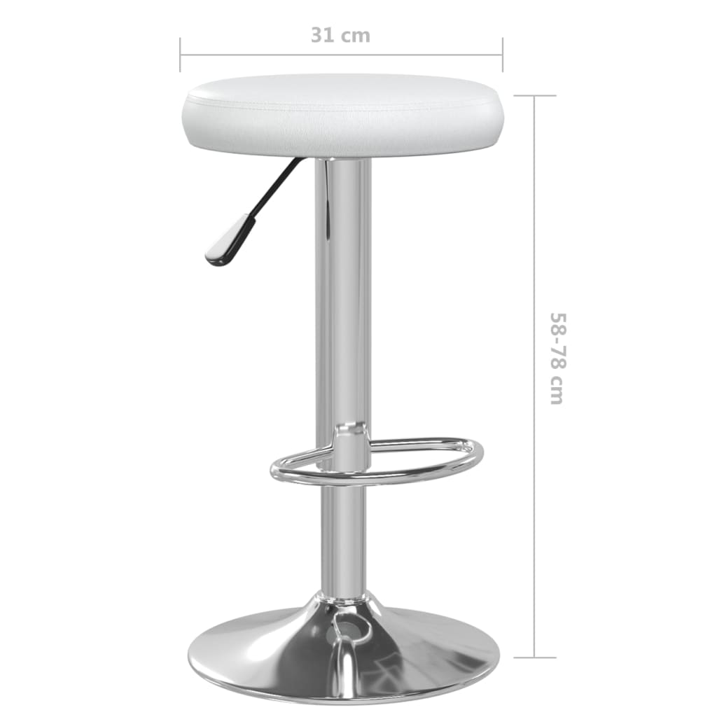 Bancos de bar 2 pcs couro artificial branco