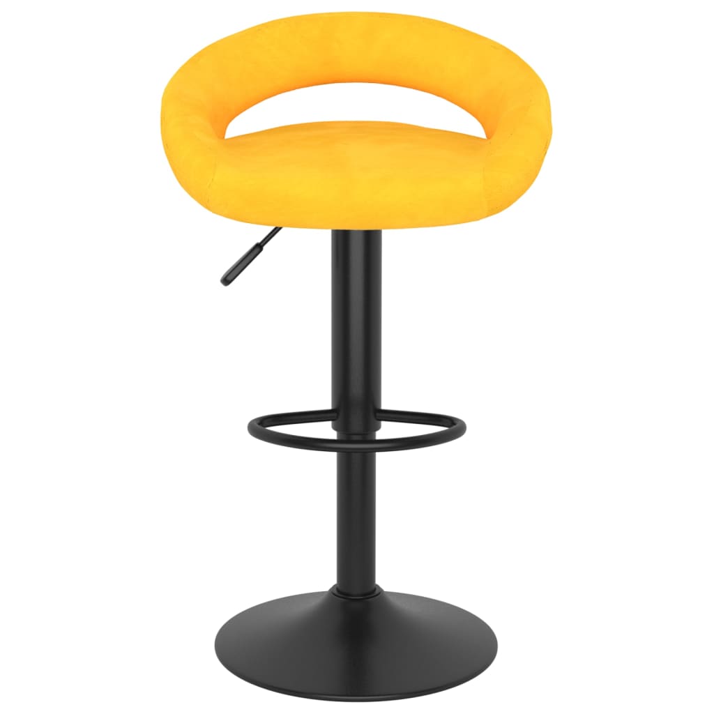 Bancos de bar 2 pcs veludo amarelo mostarda