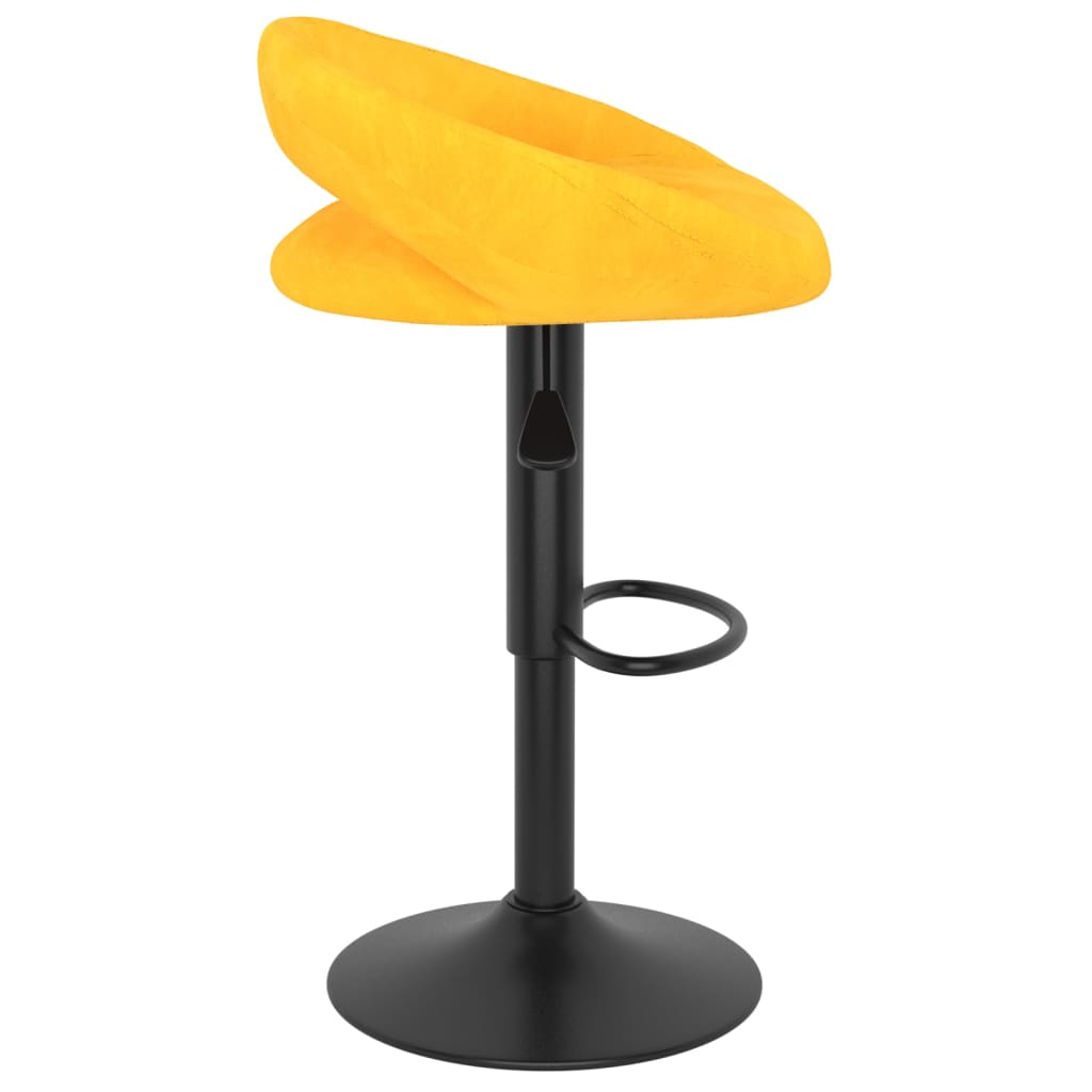 Bancos de bar 2 pcs veludo amarelo mostarda