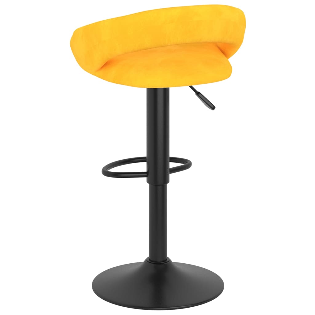Bancos de bar 2 pcs veludo amarelo mostarda