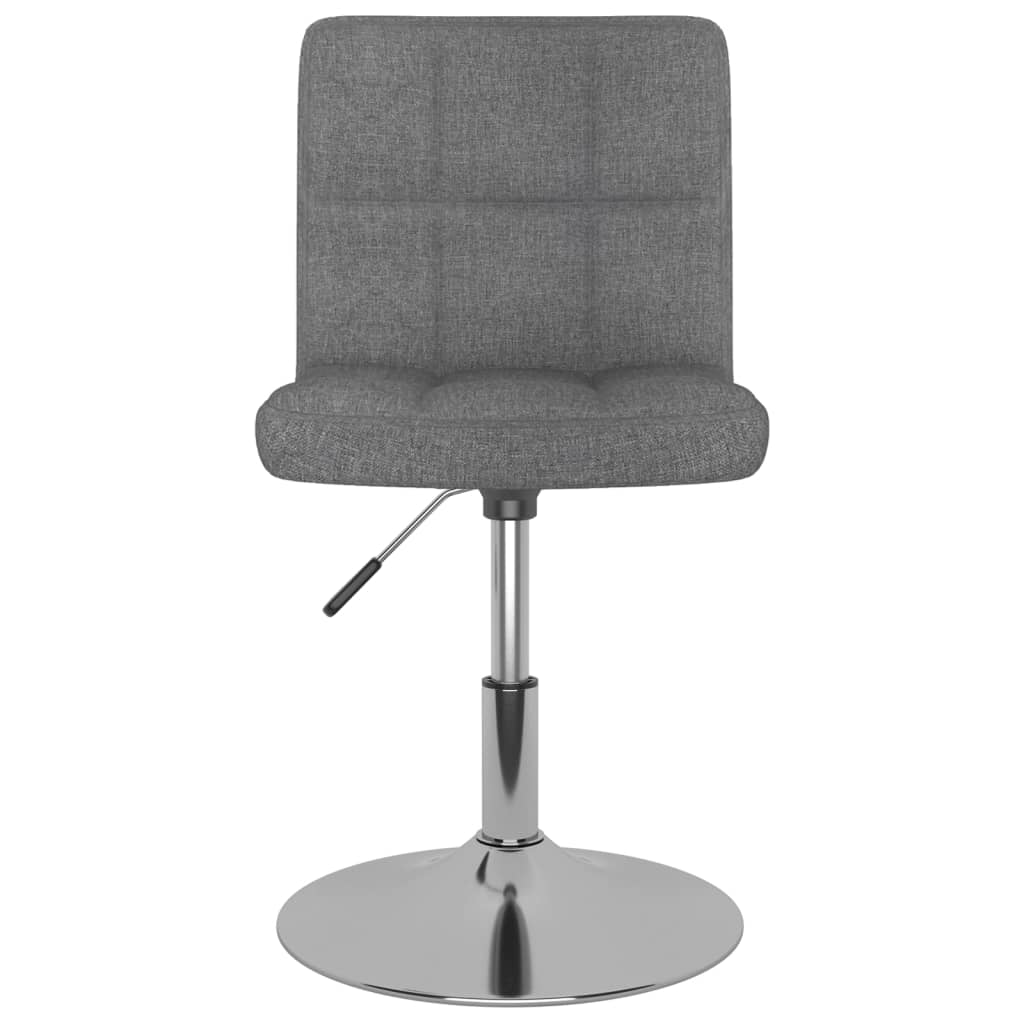 Cadeiras de jantar giratórias 2 pcs tecido cinzento-claro