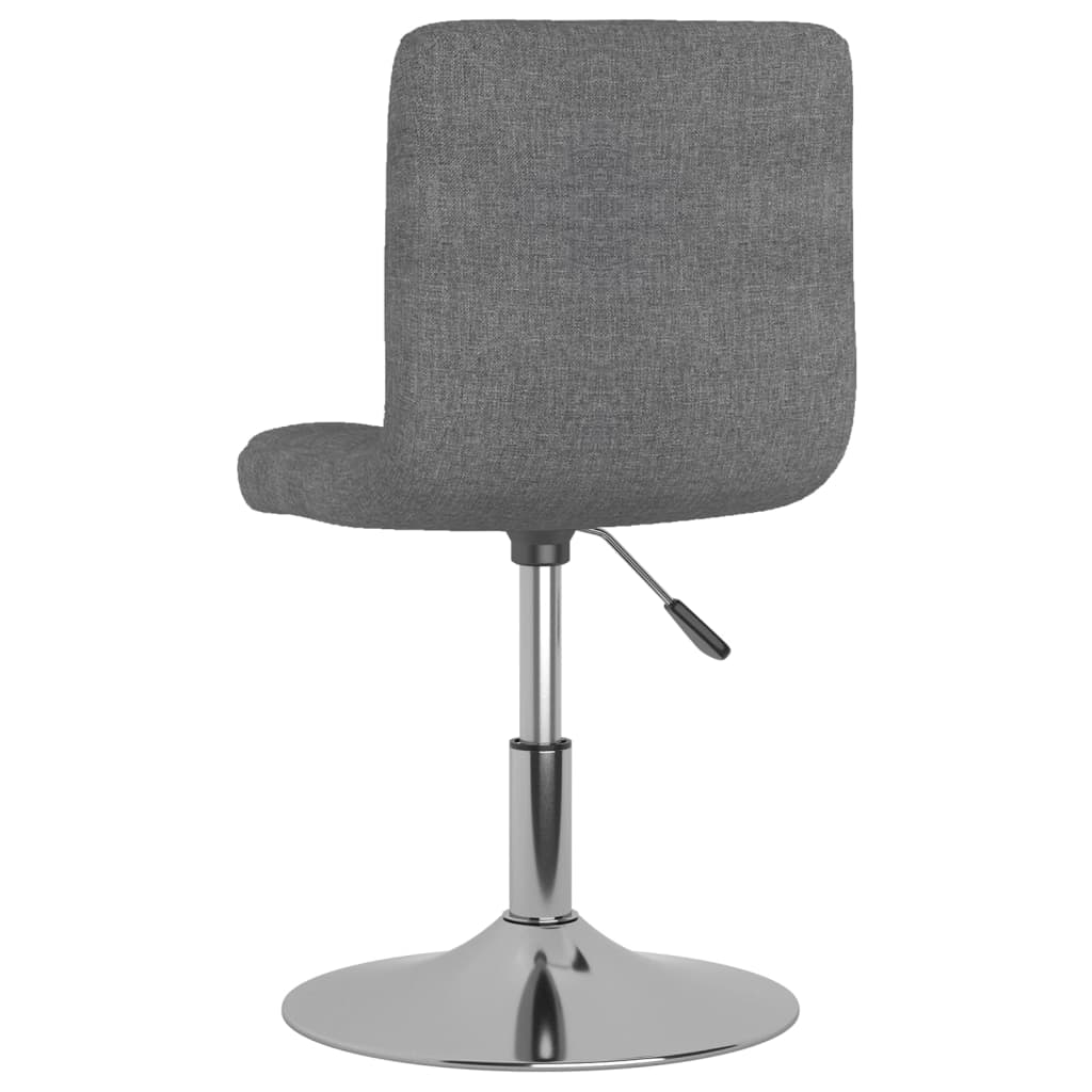 Cadeiras de jantar giratórias 2 pcs tecido cinzento-claro