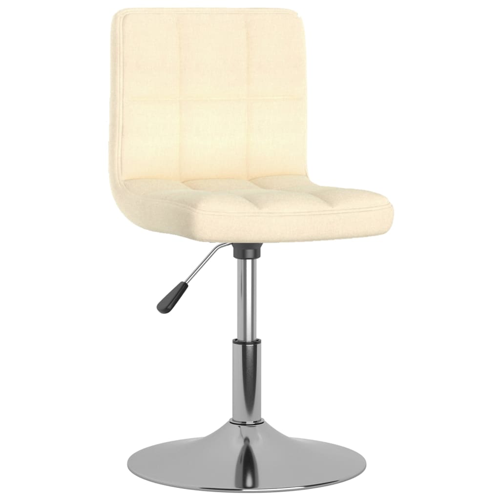 Cadeiras de jantar giratórias 2 pcs tecido cor creme