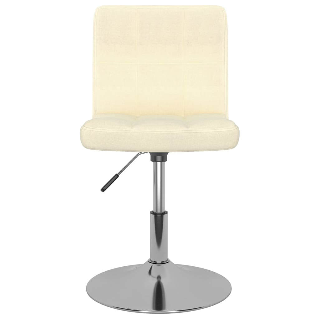 Cadeiras de jantar giratórias 2 pcs tecido cor creme