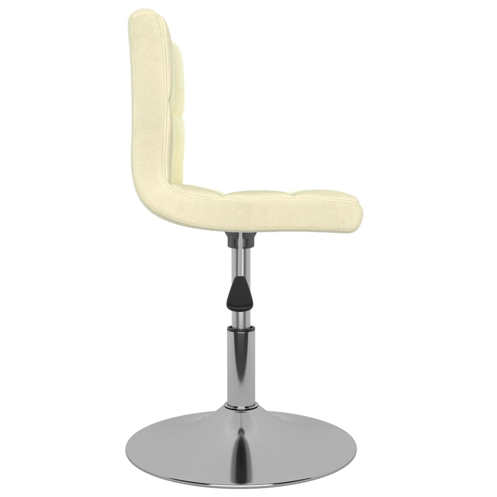 Cadeiras de jantar giratórias 2 pcs tecido cor creme