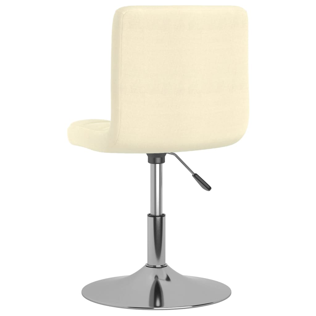 Cadeiras de jantar giratórias 2 pcs tecido cor creme
