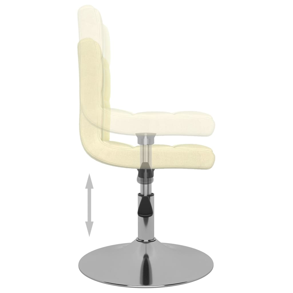 Cadeiras de jantar giratórias 2 pcs tecido cor creme