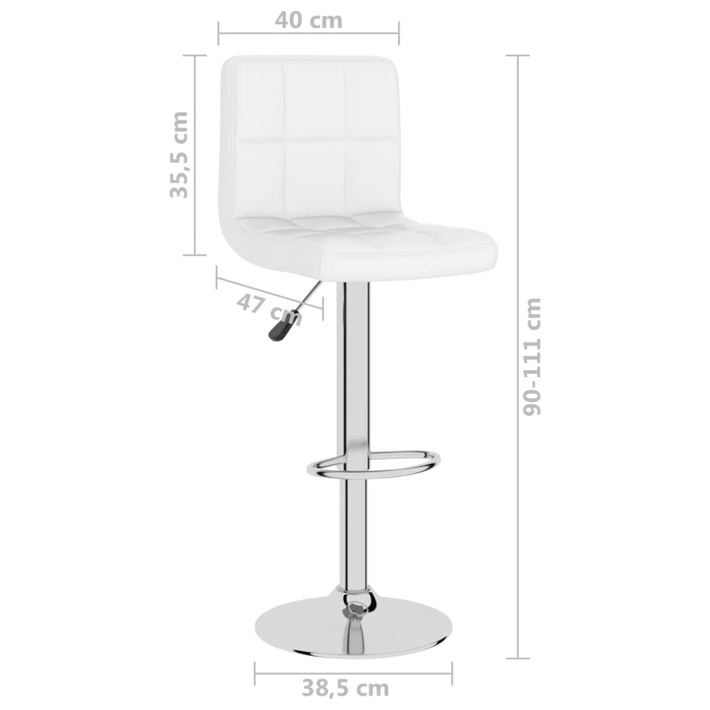 Banco de bar couro artificial branco