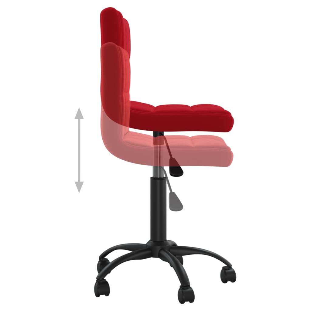 Cadeiras de jantar giratórias 2 pcs veludo vermelho tinto