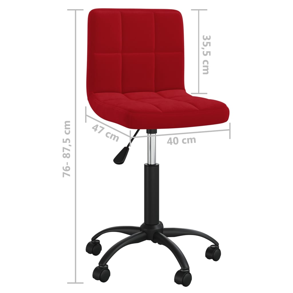 Cadeiras de jantar giratórias 2 pcs veludo vermelho tinto