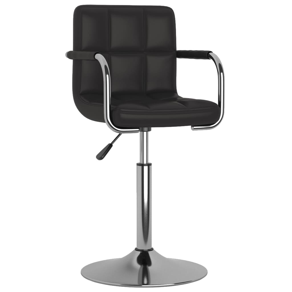 Cadeiras de jantar giratórias 2 pcs couro artificial preto