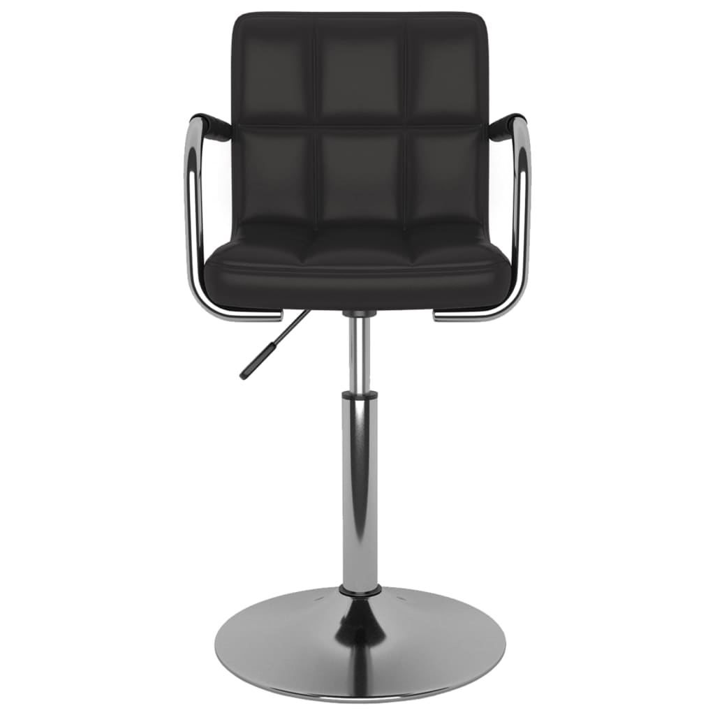 Cadeiras de jantar giratórias 2 pcs couro artificial preto