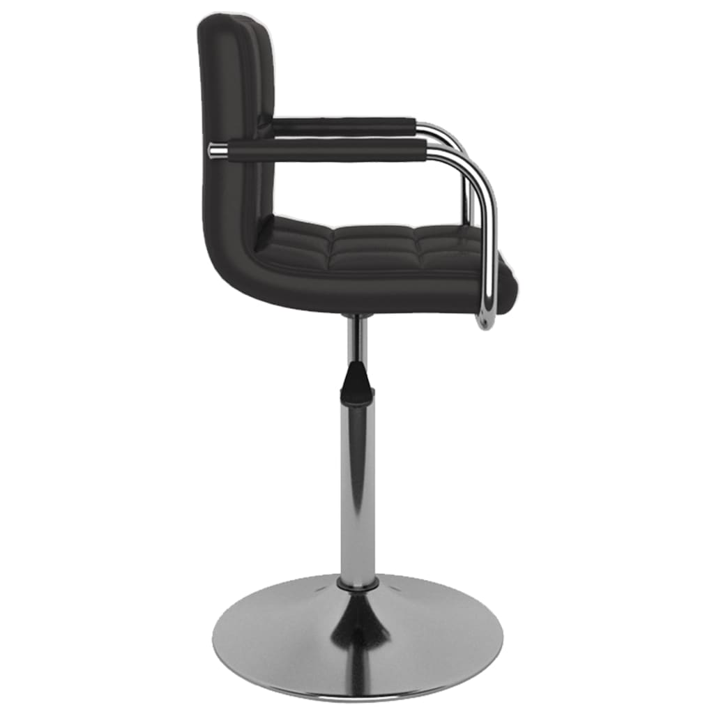 Cadeiras de jantar giratórias 2 pcs couro artificial preto