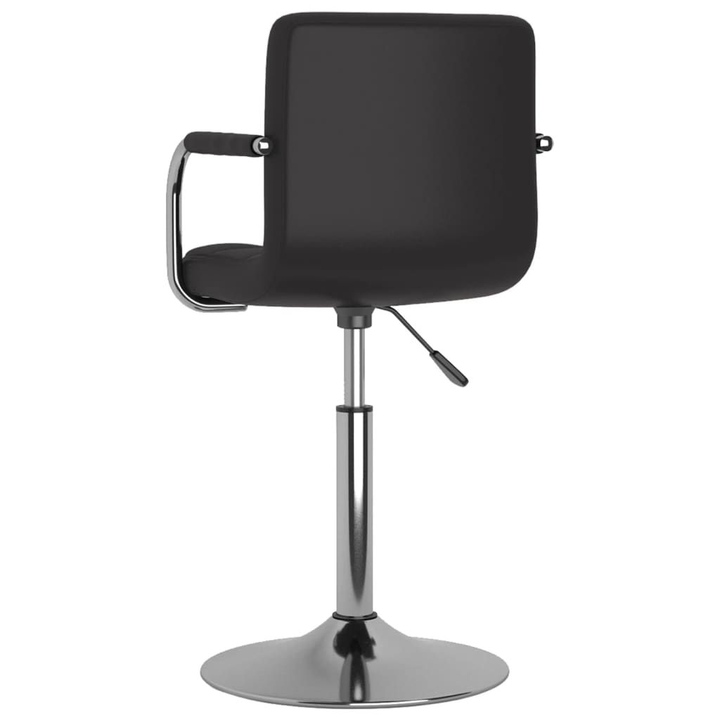 Cadeiras de jantar giratórias 2 pcs couro artificial preto