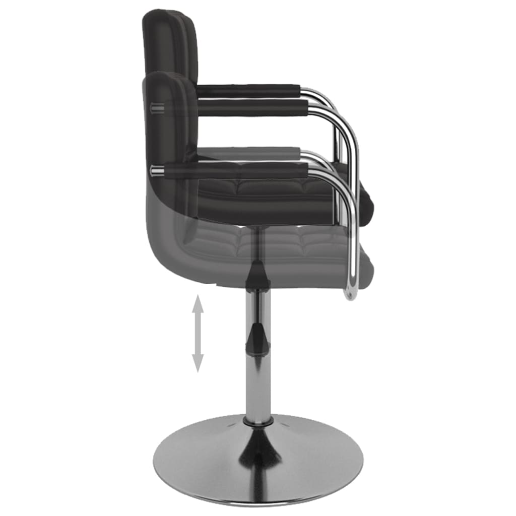 Cadeiras de jantar giratórias 2 pcs couro artificial preto
