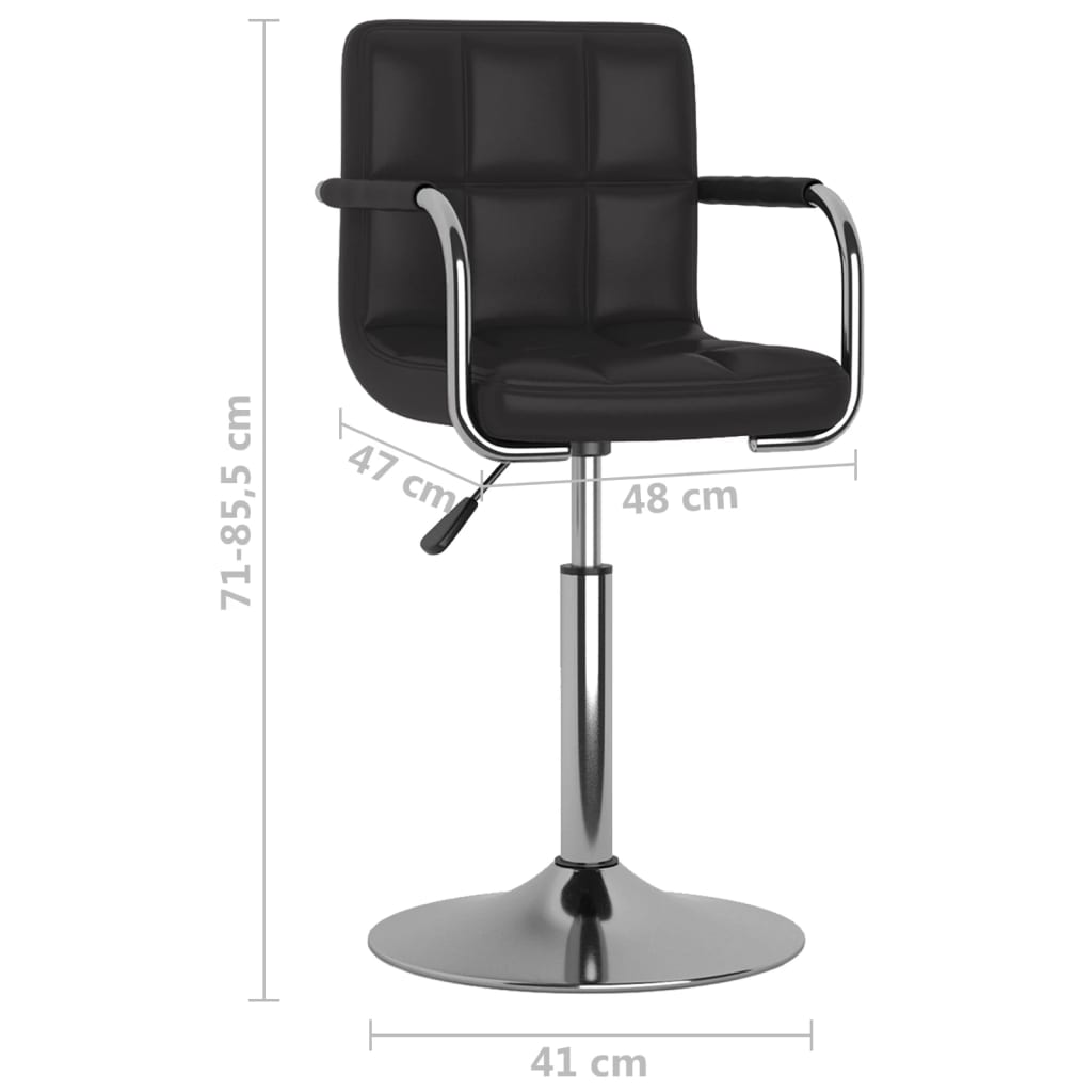 Cadeiras de jantar giratórias 2 pcs couro artificial preto