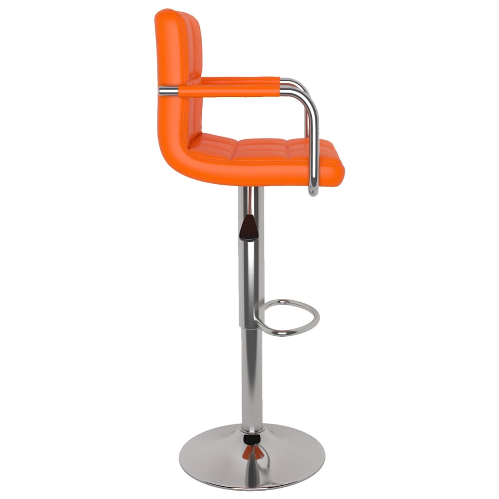 Bancos de bar 2 pcs couro artificial laranja