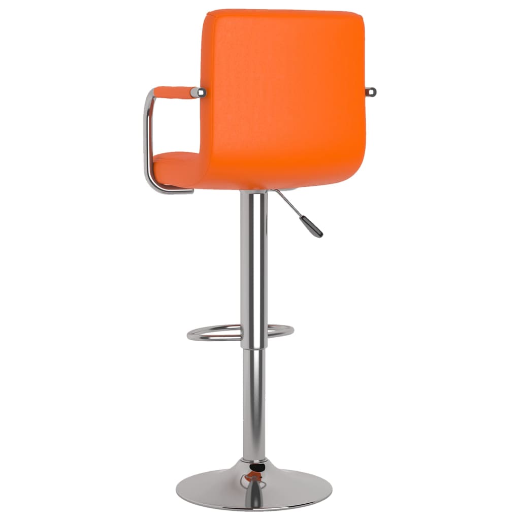 Bancos de bar 2 pcs couro artificial laranja