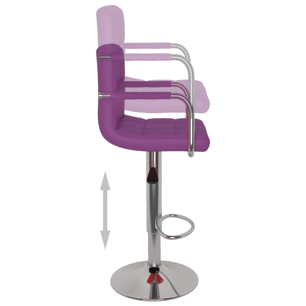 Bancos de bar 2 pcs couro artificial roxo