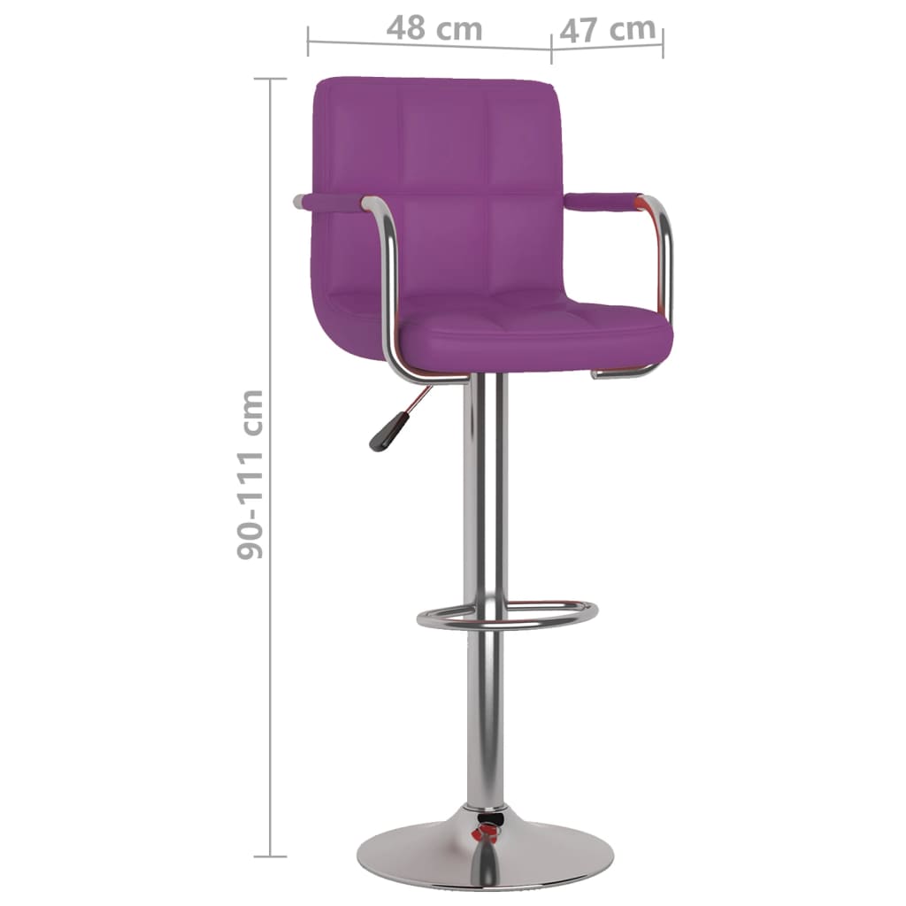 Bancos de bar 2 pcs couro artificial roxo