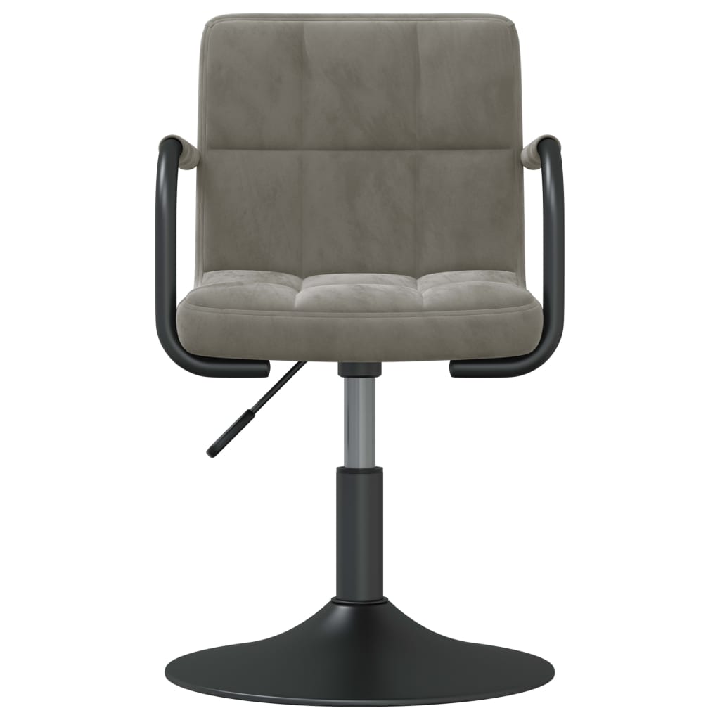 Cadeiras de jantar giratórias 2 pcs veludo cinzento-claro