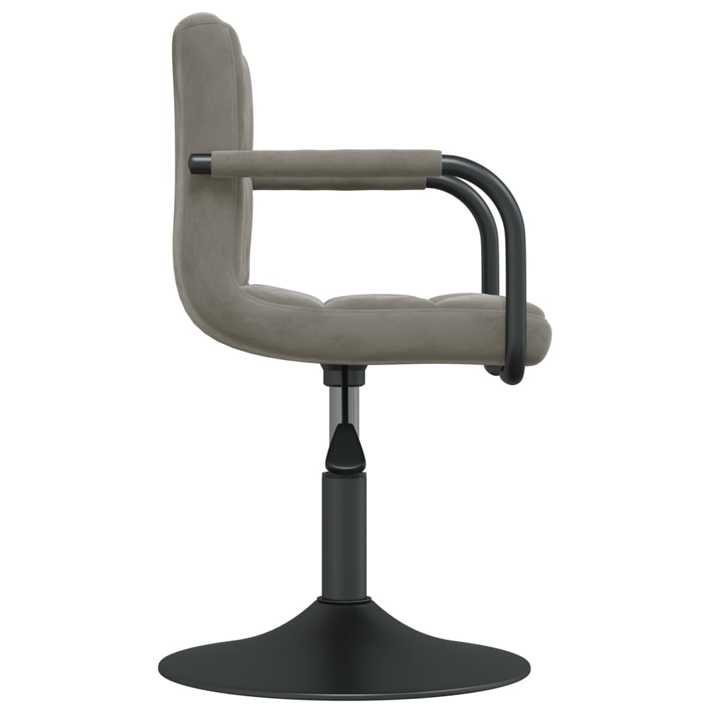 Cadeiras de jantar giratórias 2 pcs veludo cinzento-claro
