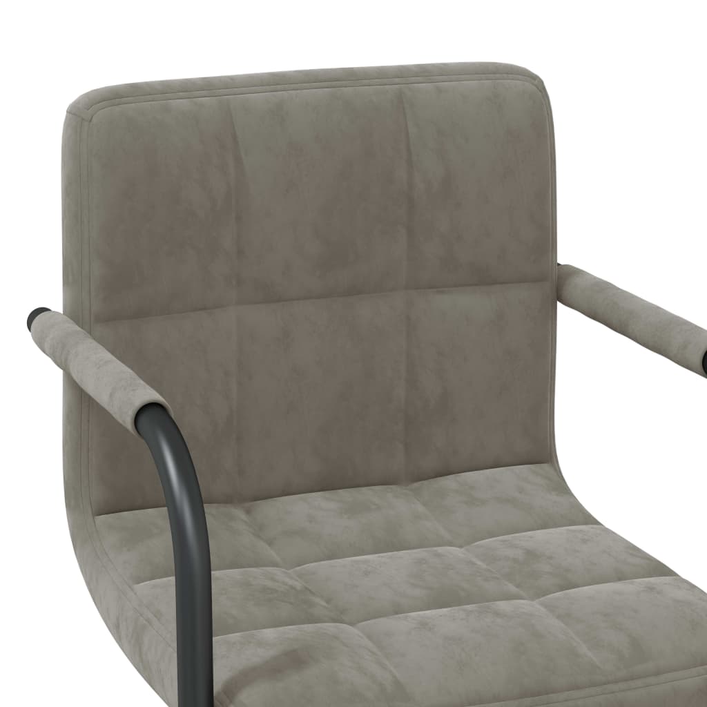 Cadeiras de jantar giratórias 2 pcs veludo cinzento-claro