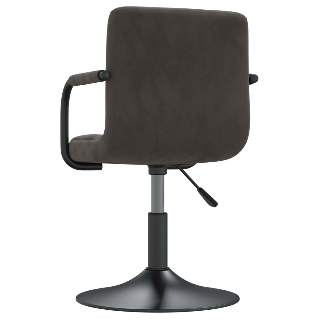 Cadeiras de jantar giratórias 2 pcs veludo cinzento-escuro