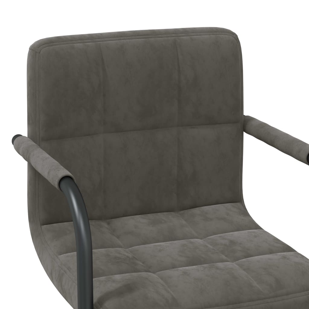 Cadeiras de jantar giratórias 2 pcs veludo cinzento-escuro
