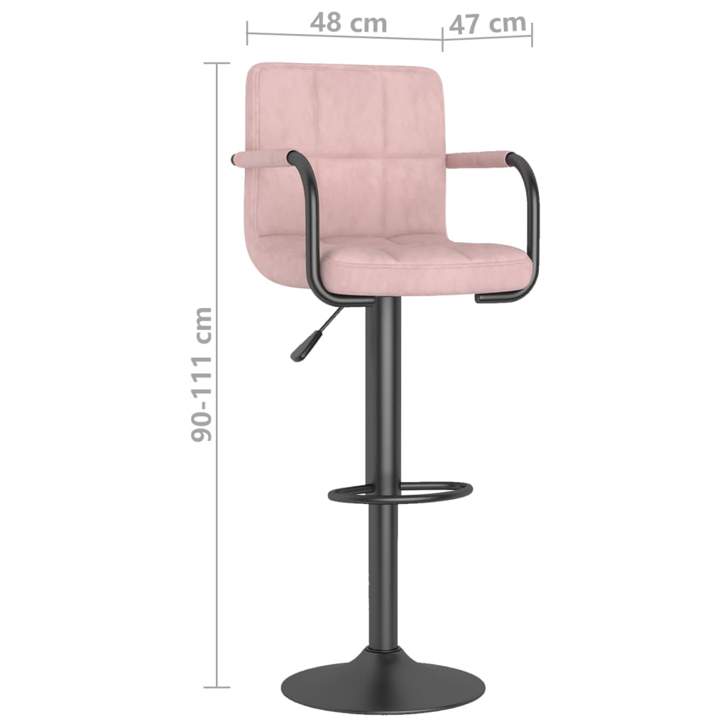 Bancos de bar 2 pcs veludo rosa