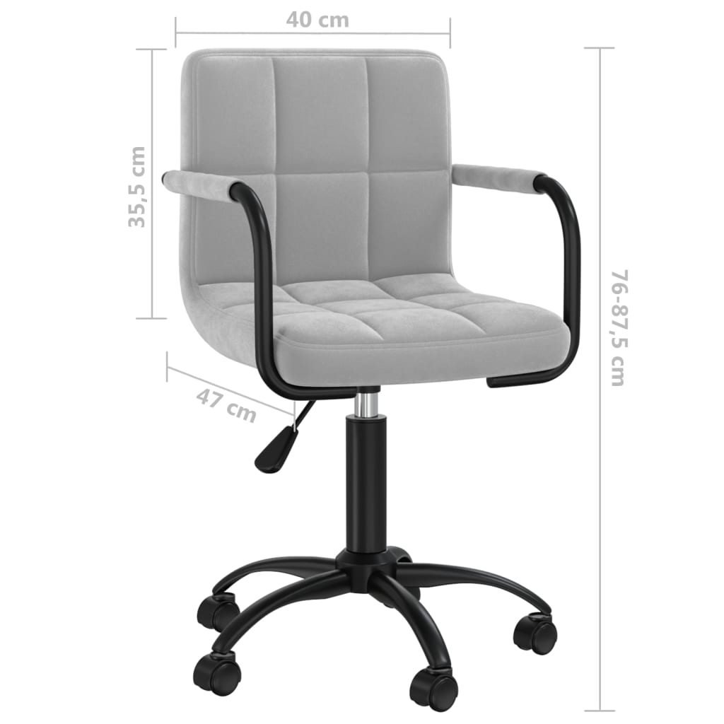 Cadeiras de jantar giratórias 2 pcs veludo cinzento-claro