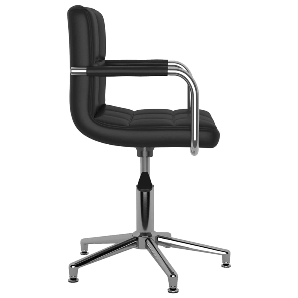 Cadeiras de jantar giratórias 2 pcs couro artificial preto