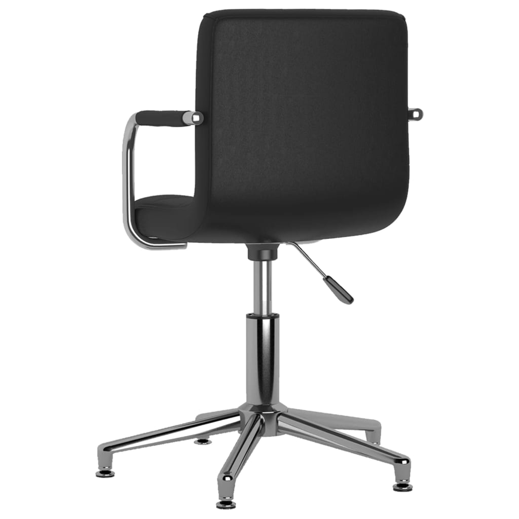 Cadeiras de jantar giratórias 2 pcs couro artificial preto