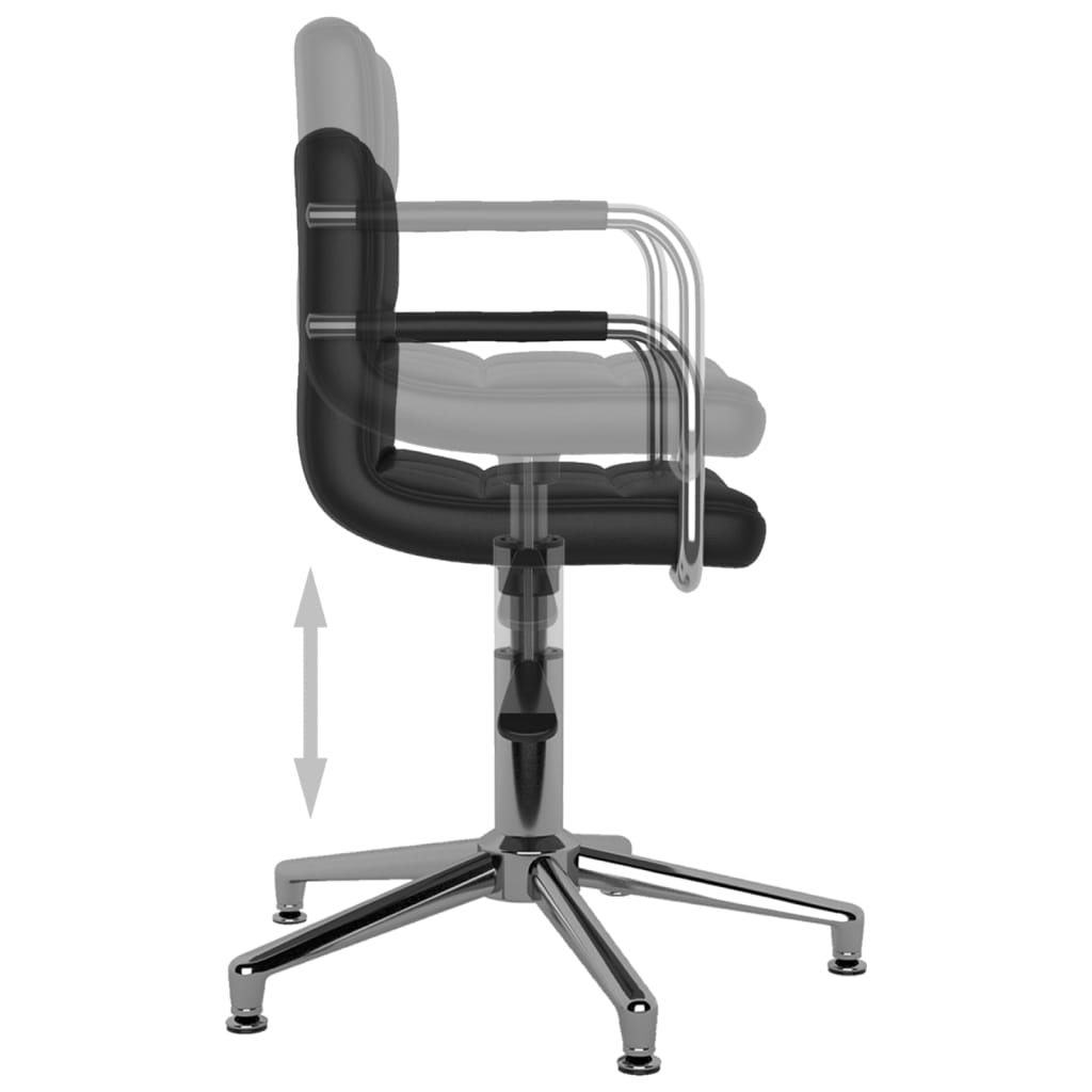 Cadeiras de jantar giratórias 2 pcs couro artificial preto
