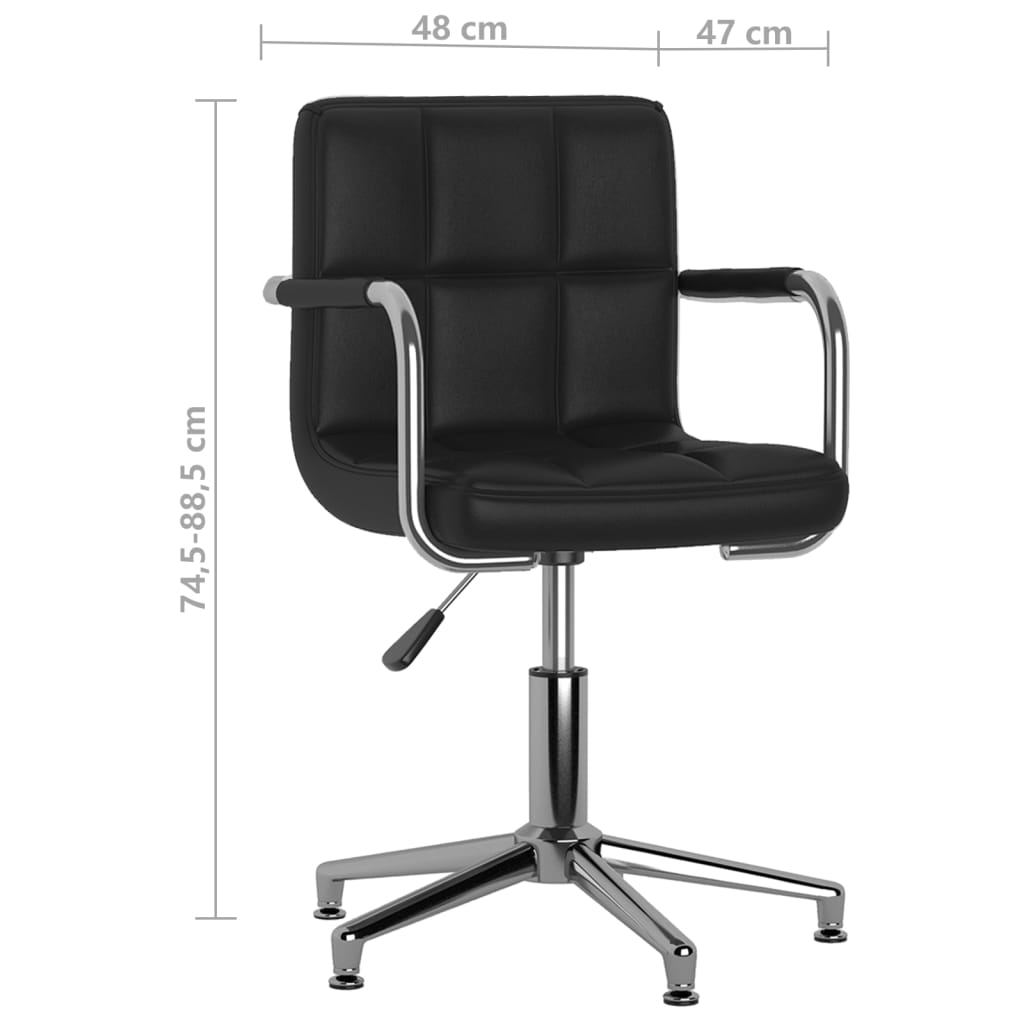 Cadeiras de jantar giratórias 2 pcs couro artificial preto